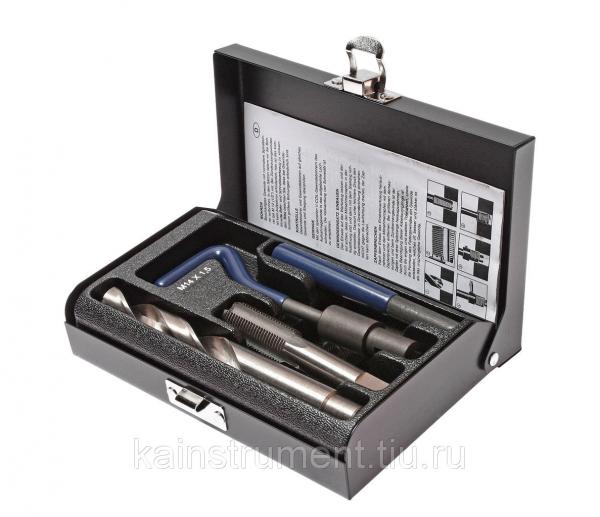 Набор инструментов для восстановления резьбы (вставки М14х1.5, L=21мм, 5шт.) 9 предметов JTC